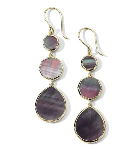 IPPOLITA Polished Rock Candy Crazy 8's Earrings in Black Shell