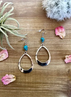 Jane Turquoise and Silver Teardrop Earrings