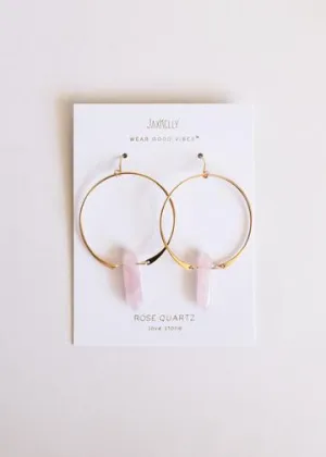 JaxKelly Rose Quartz Hoop