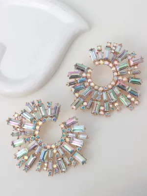 JCEarrings(Rhinestone XXL disks)-162-CL