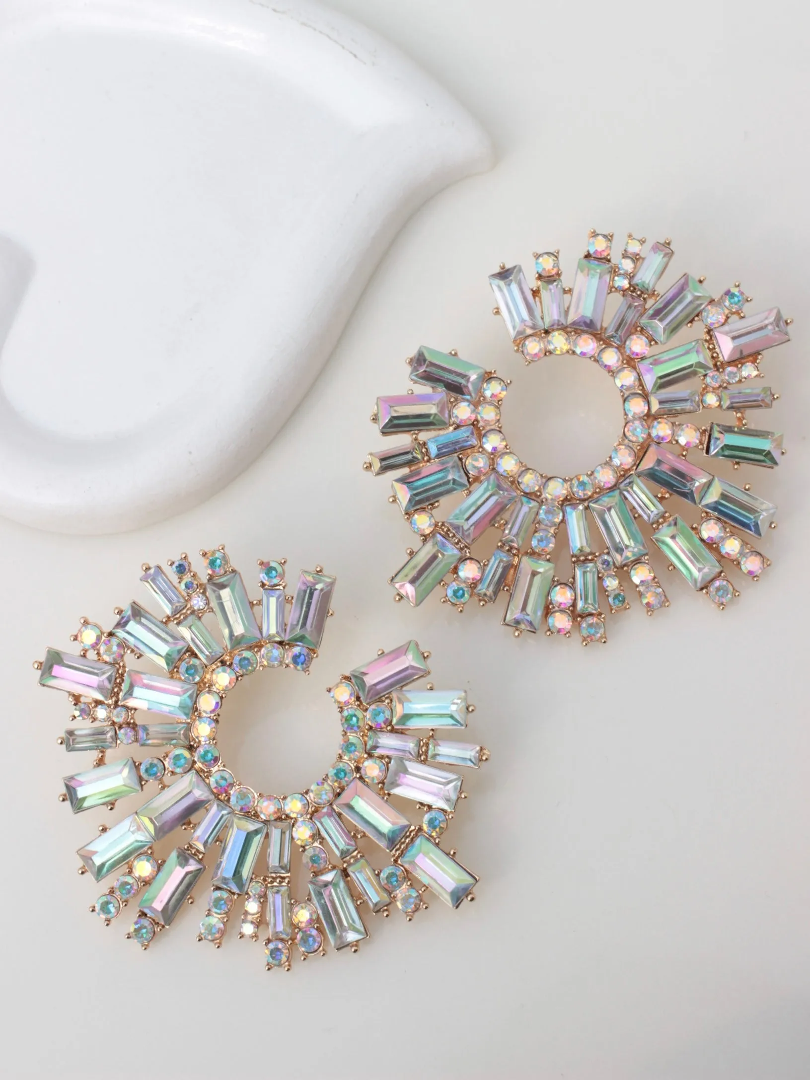 JCEarrings(Rhinestone XXL disks)-162-CL