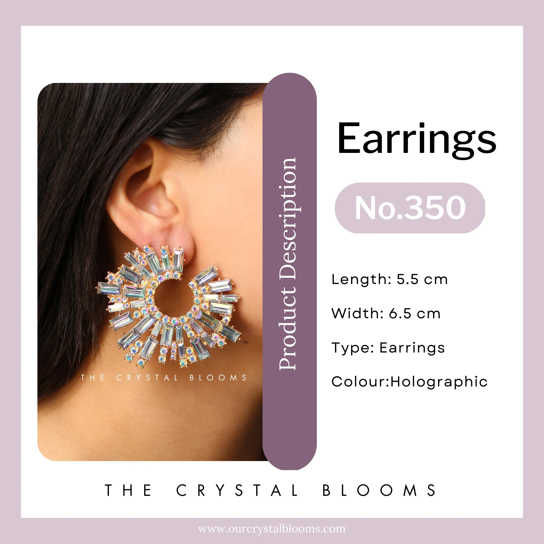 JCEarrings(Rhinestone XXL disks)-162-CL