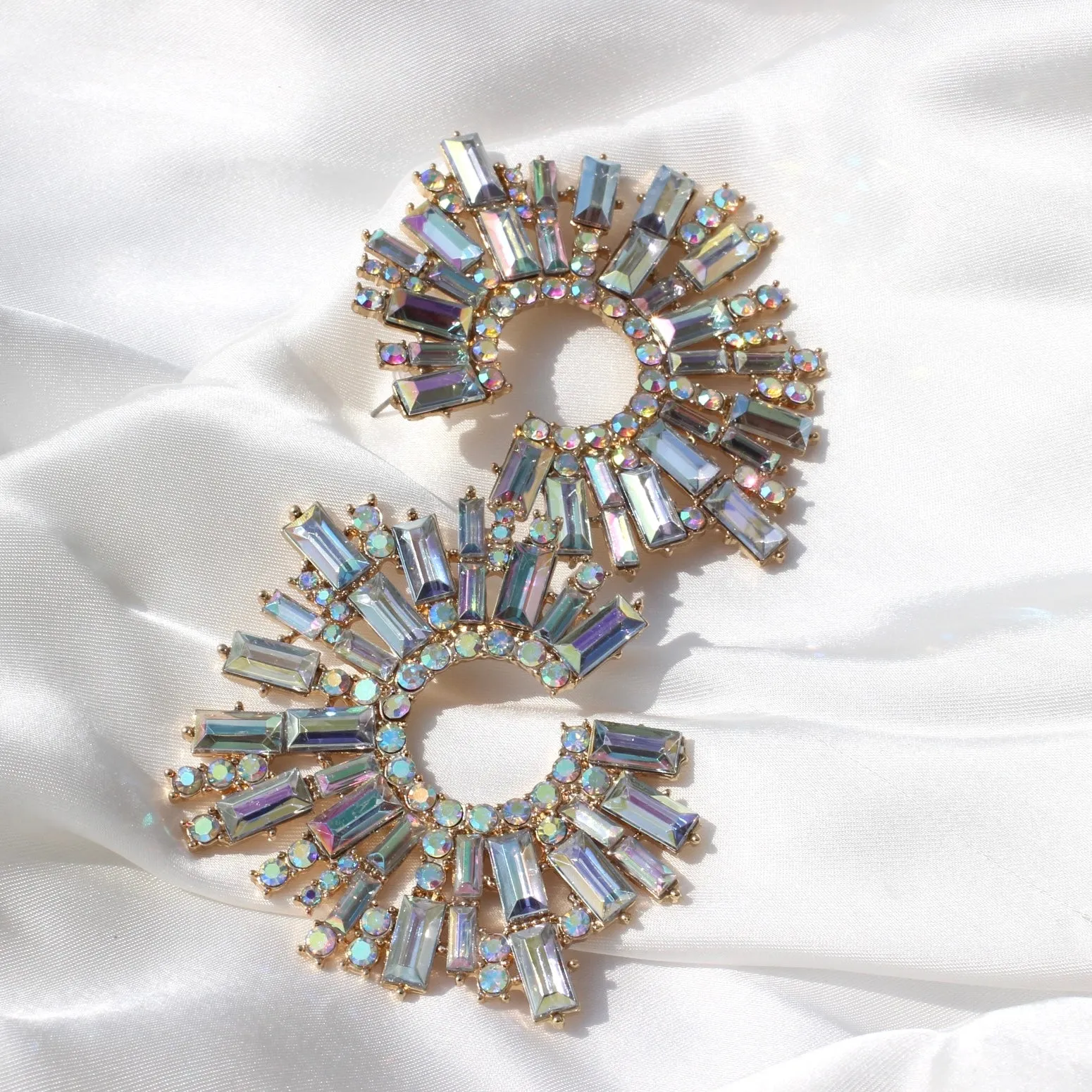 JCEarrings(Rhinestone XXL disks)-162-CL