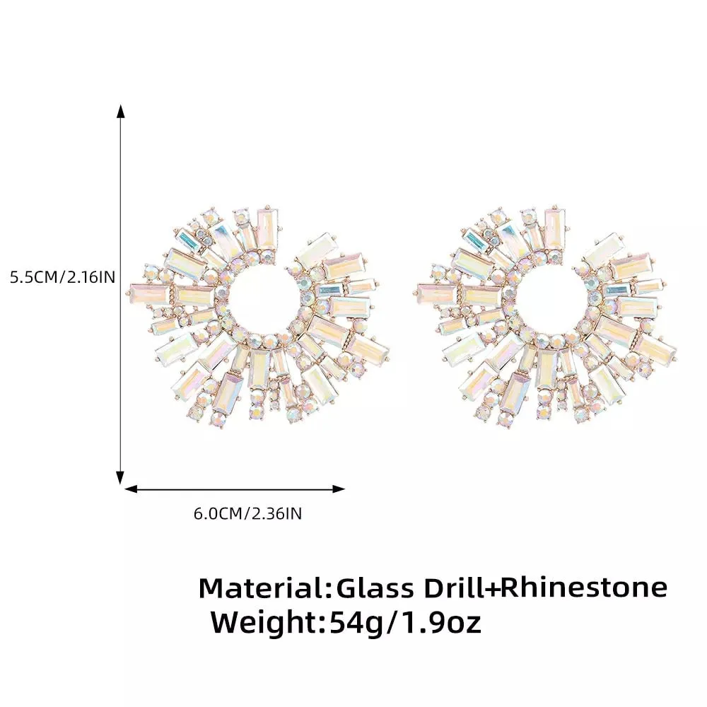 JCEarrings(Rhinestone XXL disks)-162-CL