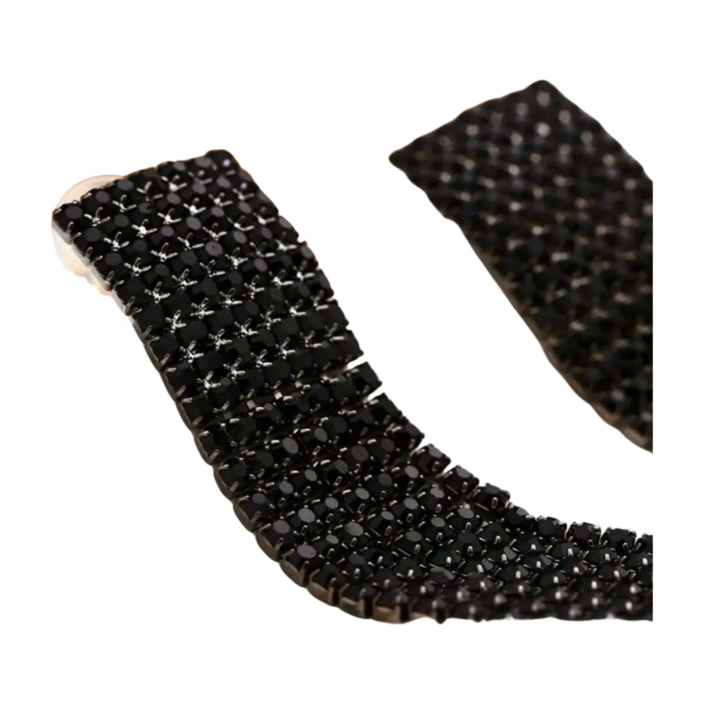 Jet Black Tassel Earrings
