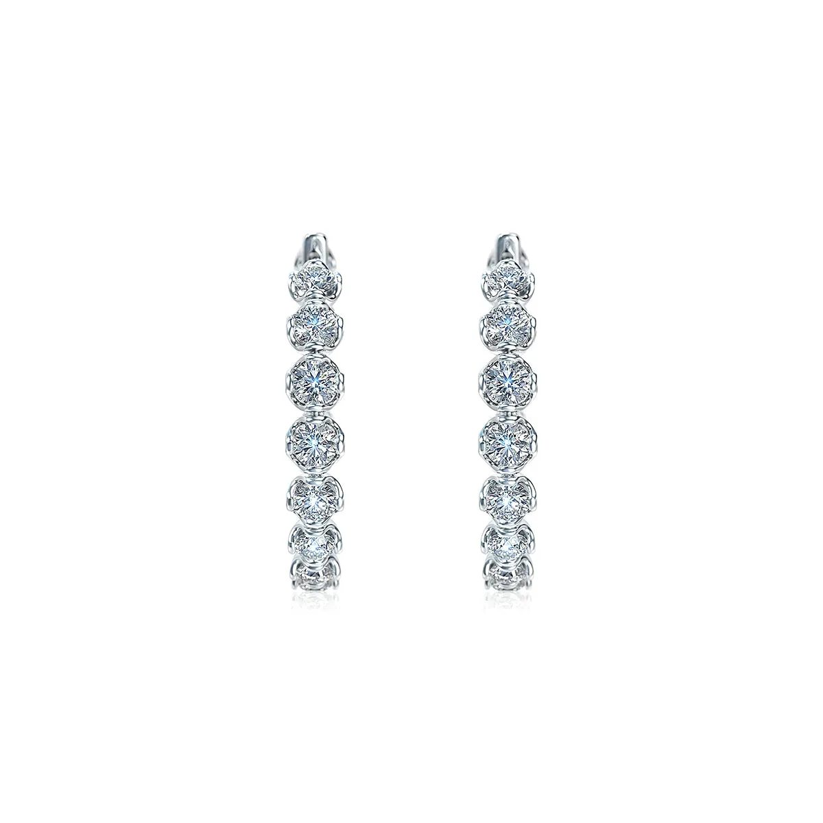 J'evar Lotus Petals Diamond Hoop Earrings