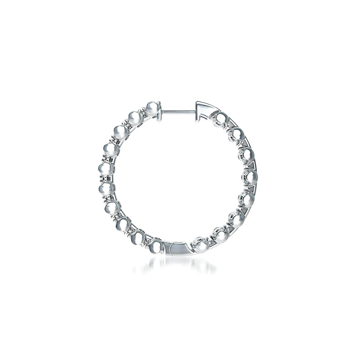 J'evar Lotus Petals Diamond Hoop Earrings
