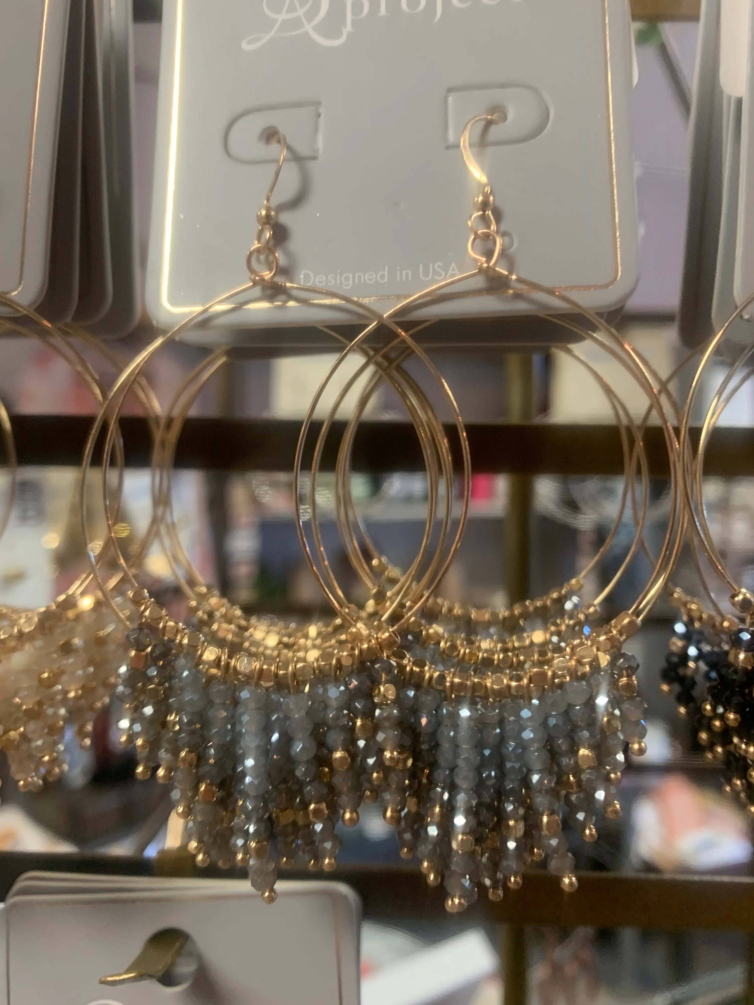 Jewel Dangle Earrings- Choose Color