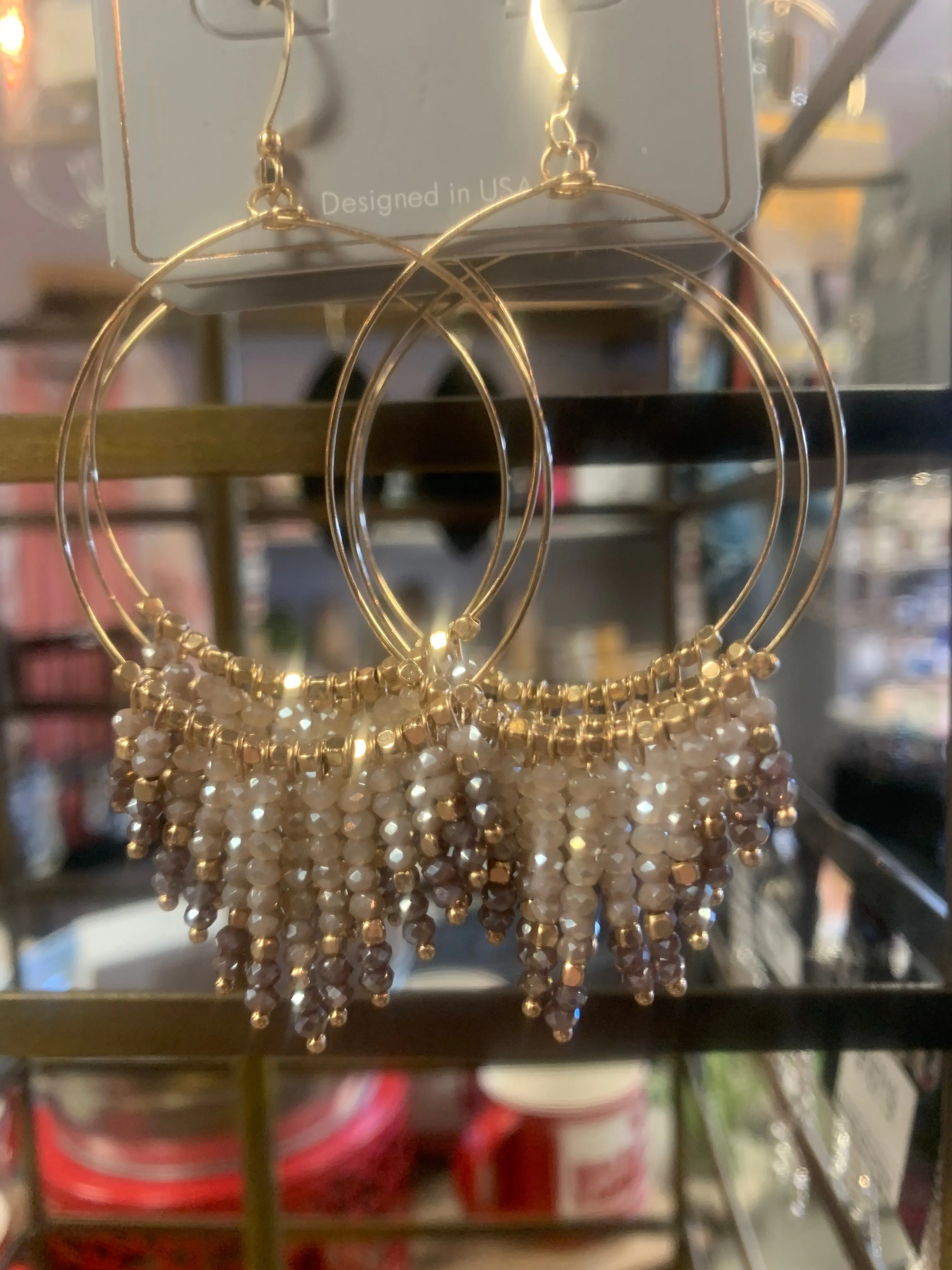 Jewel Dangle Earrings- Choose Color