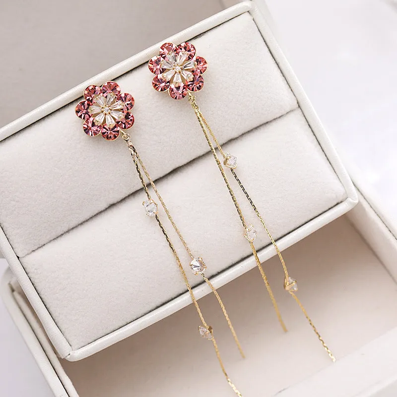 Jewelblings New Fashion Trendy Daisy and Extra Long Golden Tassel Earrings Cocktail Dressy Jewelry