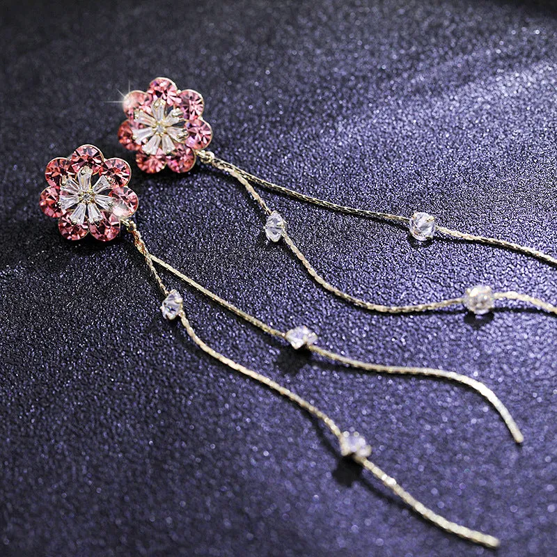 Jewelblings New Fashion Trendy Daisy and Extra Long Golden Tassel Earrings Cocktail Dressy Jewelry