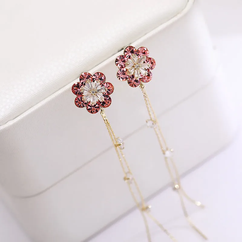 Jewelblings New Fashion Trendy Daisy and Extra Long Golden Tassel Earrings Cocktail Dressy Jewelry