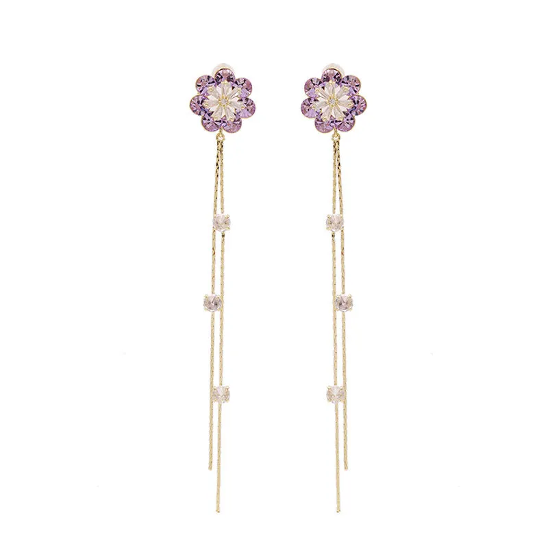 Jewelblings New Fashion Trendy Daisy and Extra Long Golden Tassel Earrings Cocktail Dressy Jewelry