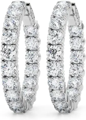JewelMore 14k Gold Hoop Earrings for Women | 14k Yellow Gold or White Gold Hoop Earrings | 14k Real Gold Earrings with Click Tops | Small to Large 0.8 to 1.6 Inch Gold Hoop Earrings