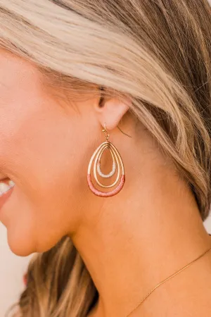 Just You Wait 3 Tier Earrings- Pink