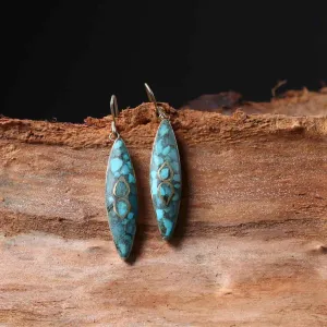 Kashmir Origin Green Coloured Handmade Turquoise Earring