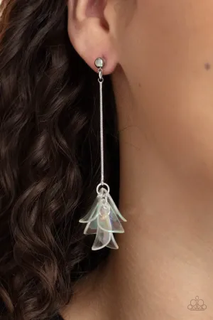 Keep Them in Suspense - Multi - Iridescent Acrylic Flower Petal Paparazzi Post Earrings