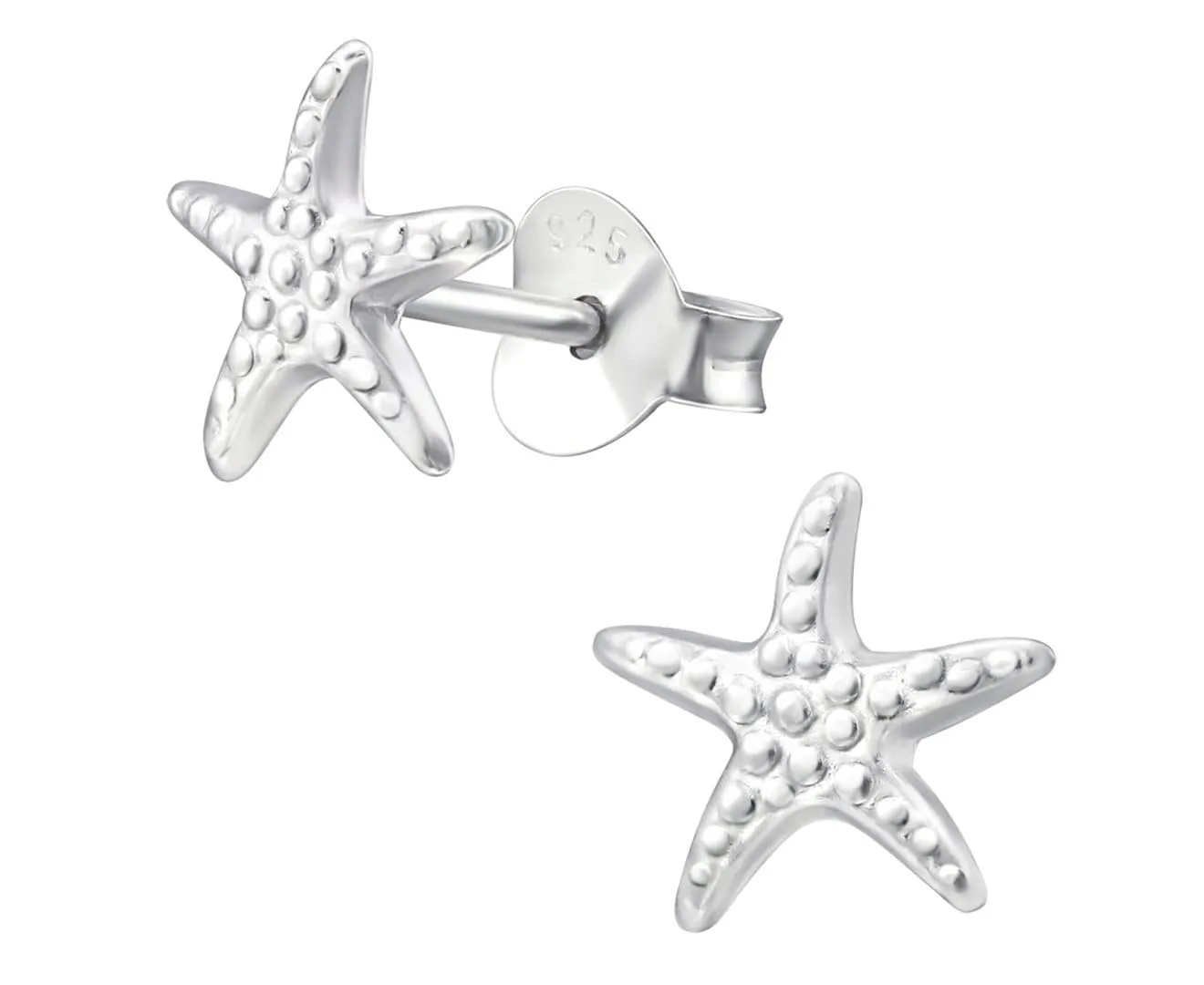 Kids Sterling Silver Starfish Stud Earrings