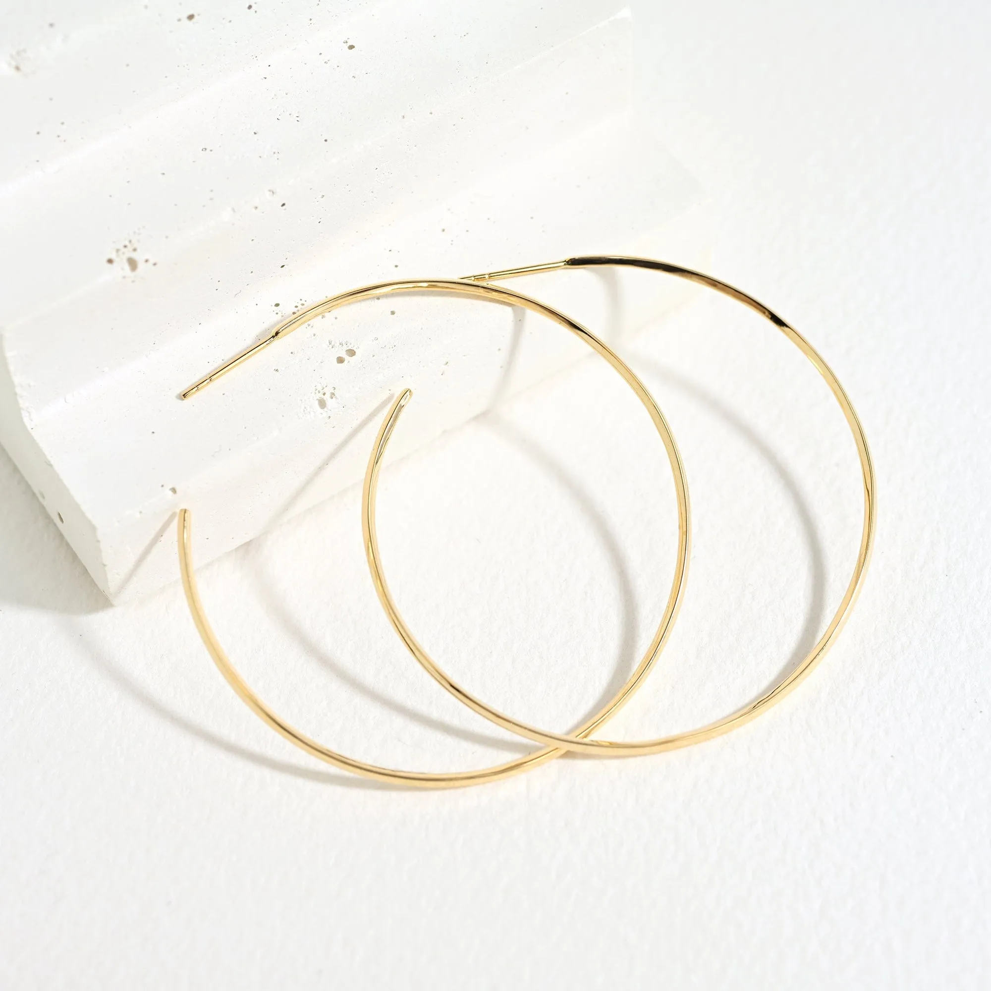 Knife Edge Large Hoops (2")