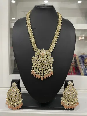 Kundan  Beaded Long necklace Set