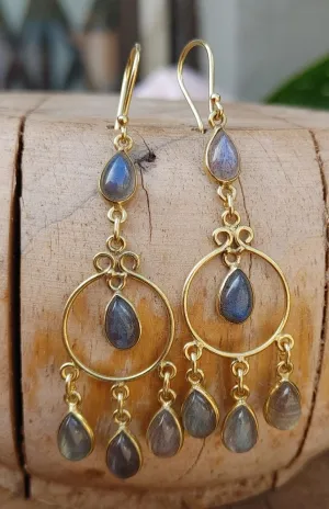 Labradorite Chandelier Earrings
