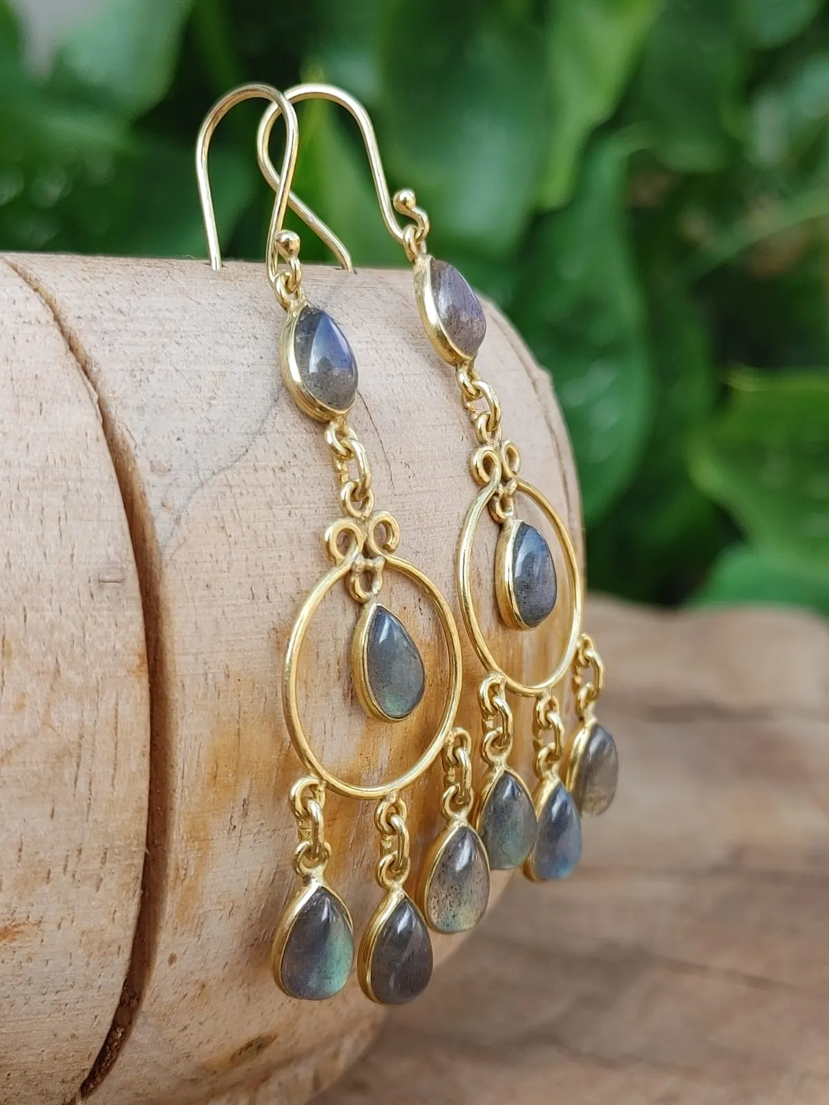 Labradorite Chandelier Earrings