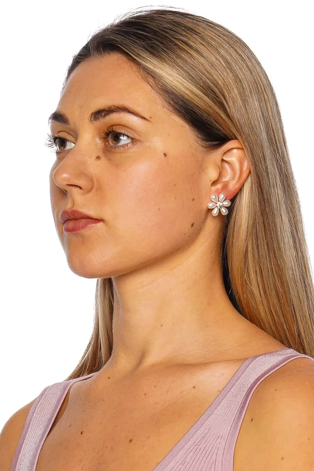 Laena Gold Floral Stud Earrings
