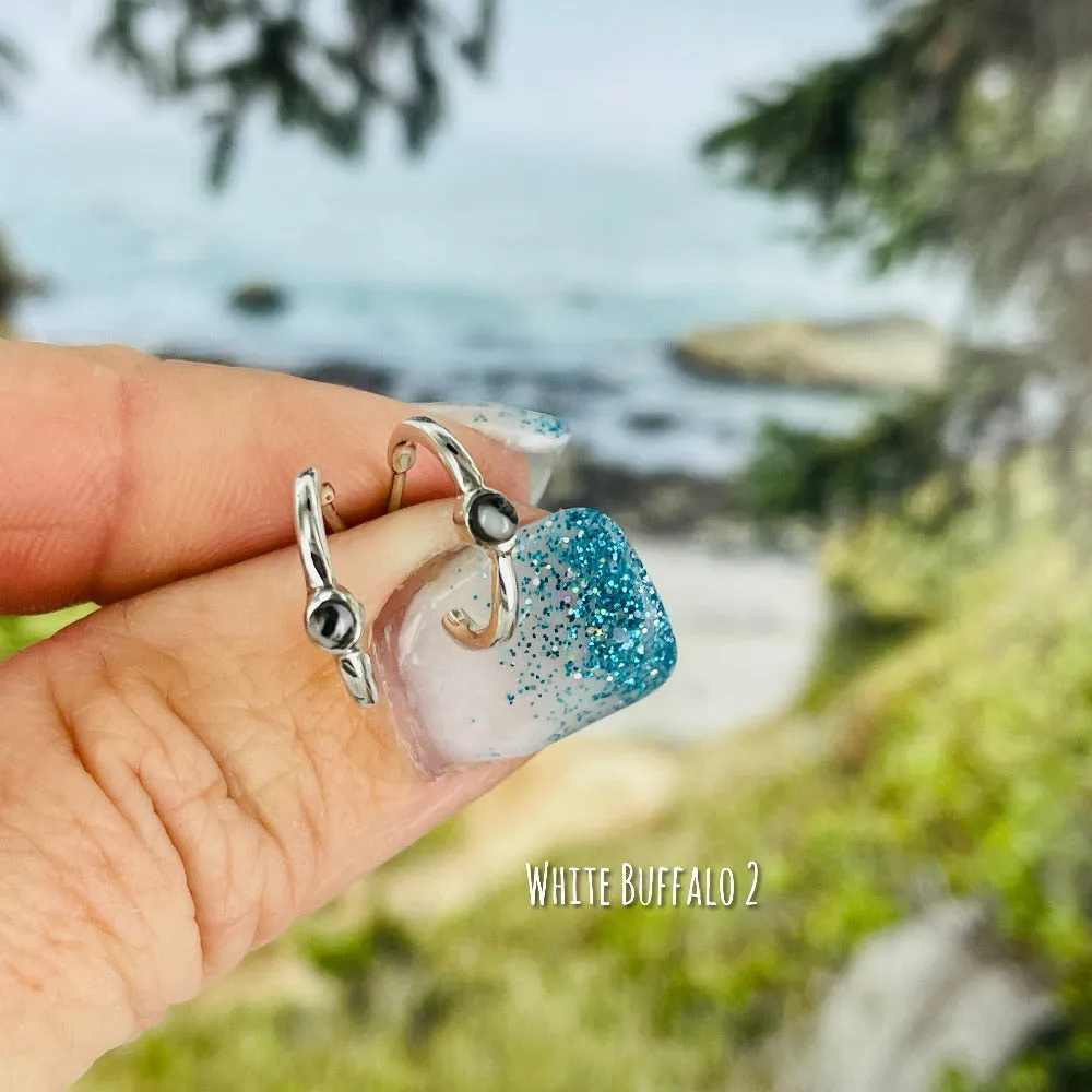 Lagom {small turquoise hoop earrings}