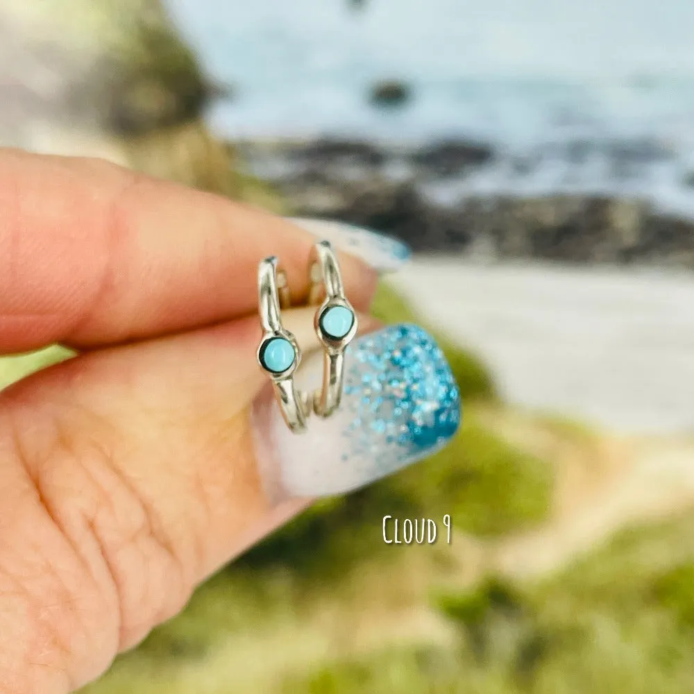 Lagom {small turquoise hoop earrings}