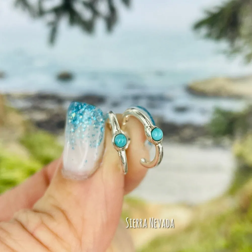 Lagom {small turquoise hoop earrings}