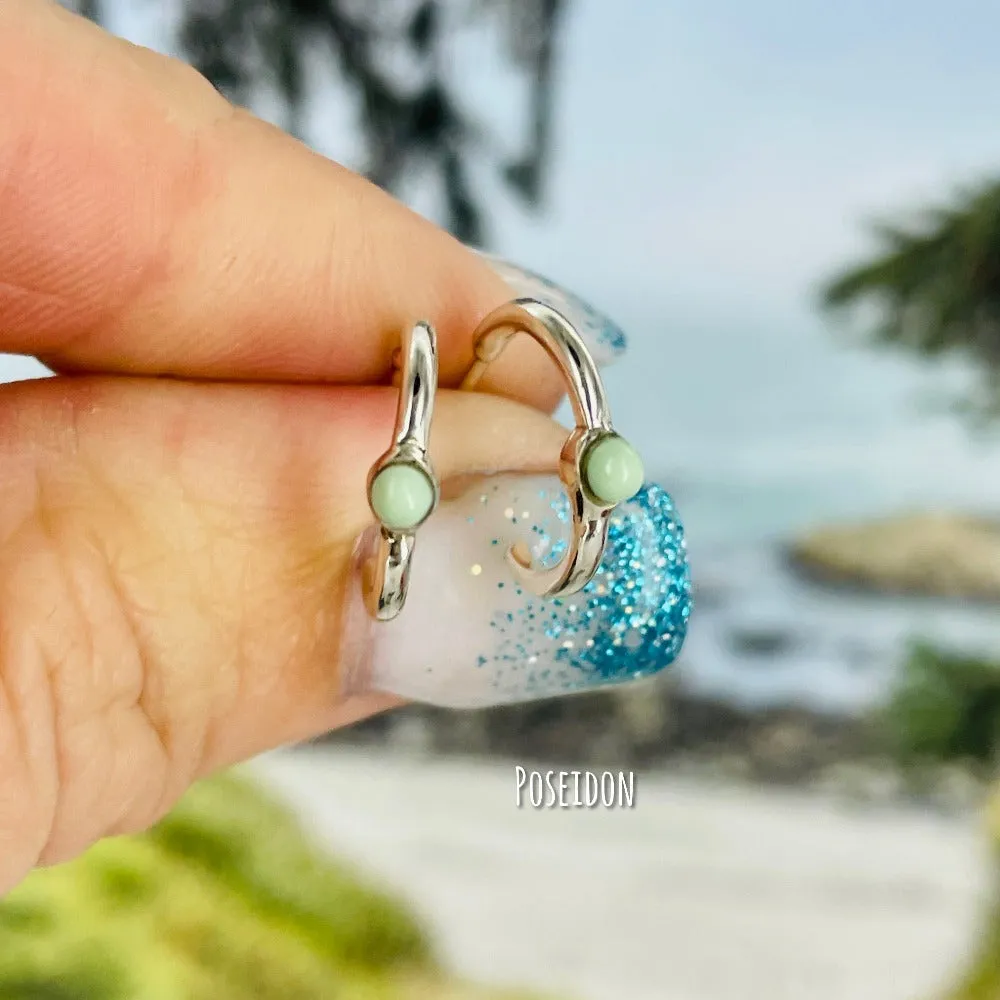 Lagom {small turquoise hoop earrings}