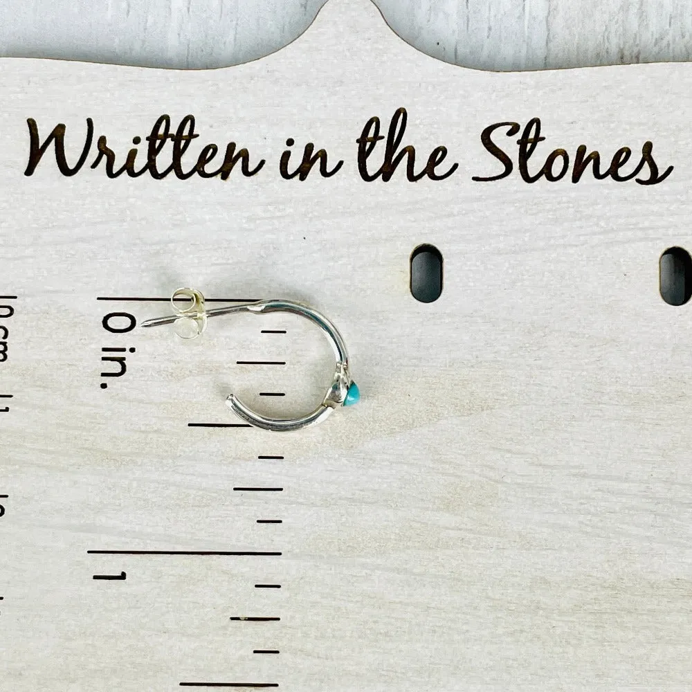 Lagom {small turquoise hoop earrings}