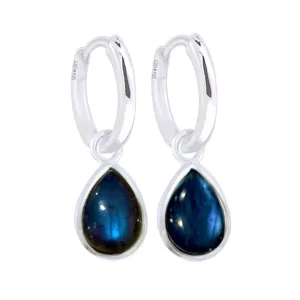 Laihas Classic Chic Raindrop Labradorite Hoop Earrings