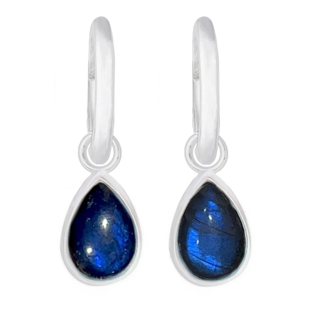 Laihas Classic Chic Raindrop Labradorite Hoop Earrings