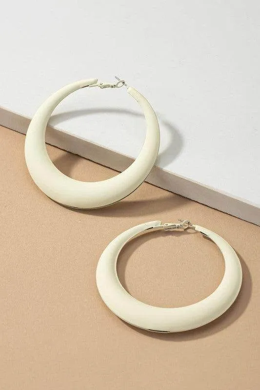 Large Color Coated Puffy Hoop Earrings