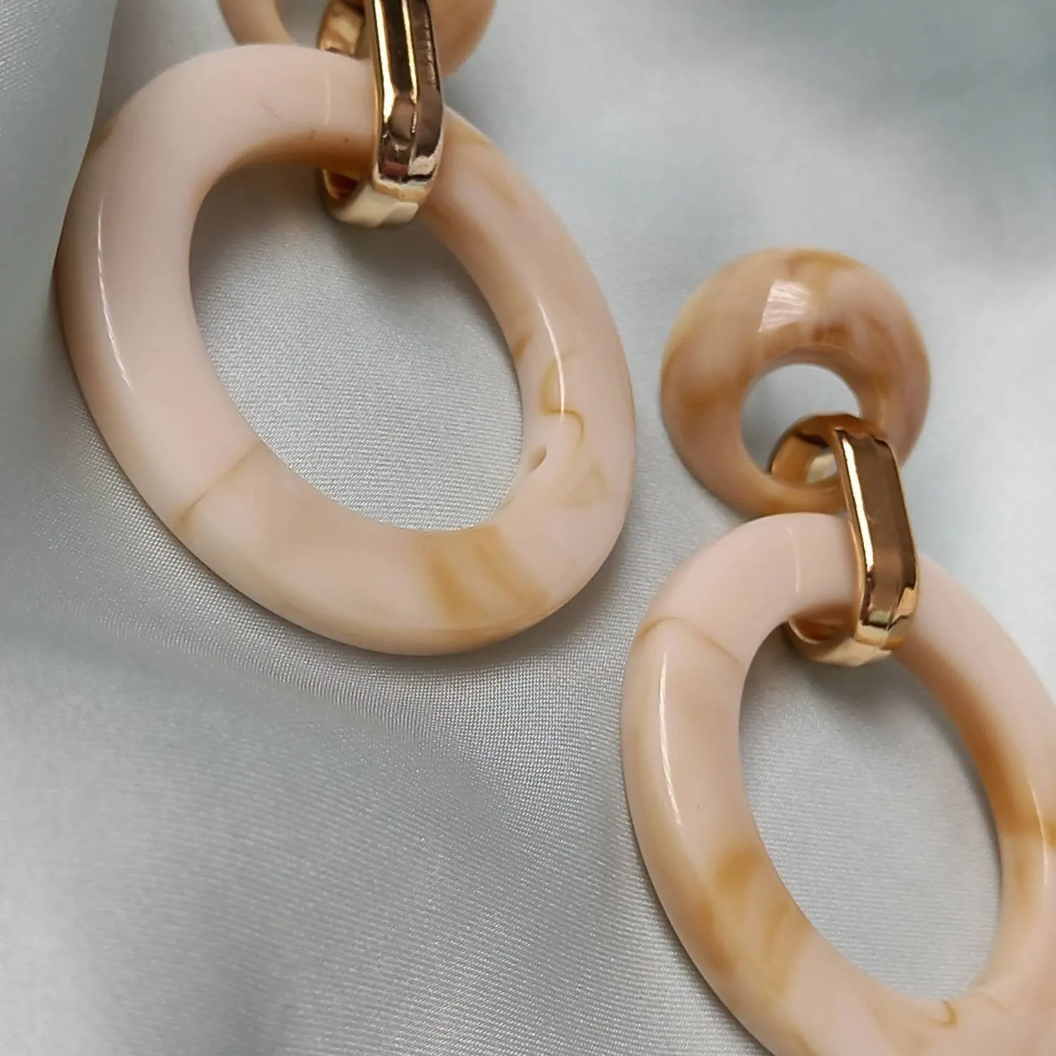 Large Hoop Drop Earrings -  Earrings In The UK, Jewellery In The UK, Cream Earrings, Chunky Earrings, Chunky Jewellery, Large Hoop Earrings