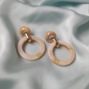 Large Hoop Drop Earrings -  Earrings In The UK, Jewellery In The UK, Cream Earrings, Chunky Earrings, Chunky Jewellery, Large Hoop Earrings