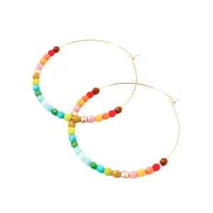 Large Ombre Beaded Hoops