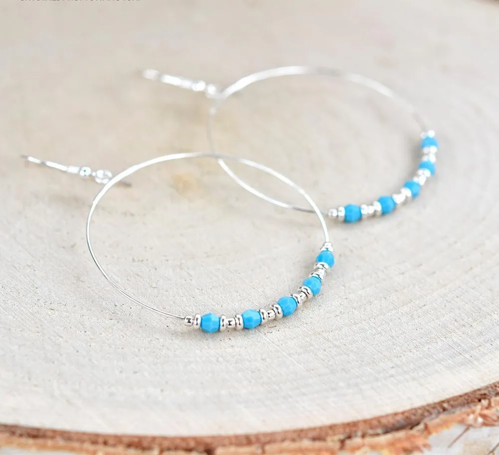 Large Turquoise Hoop earrings