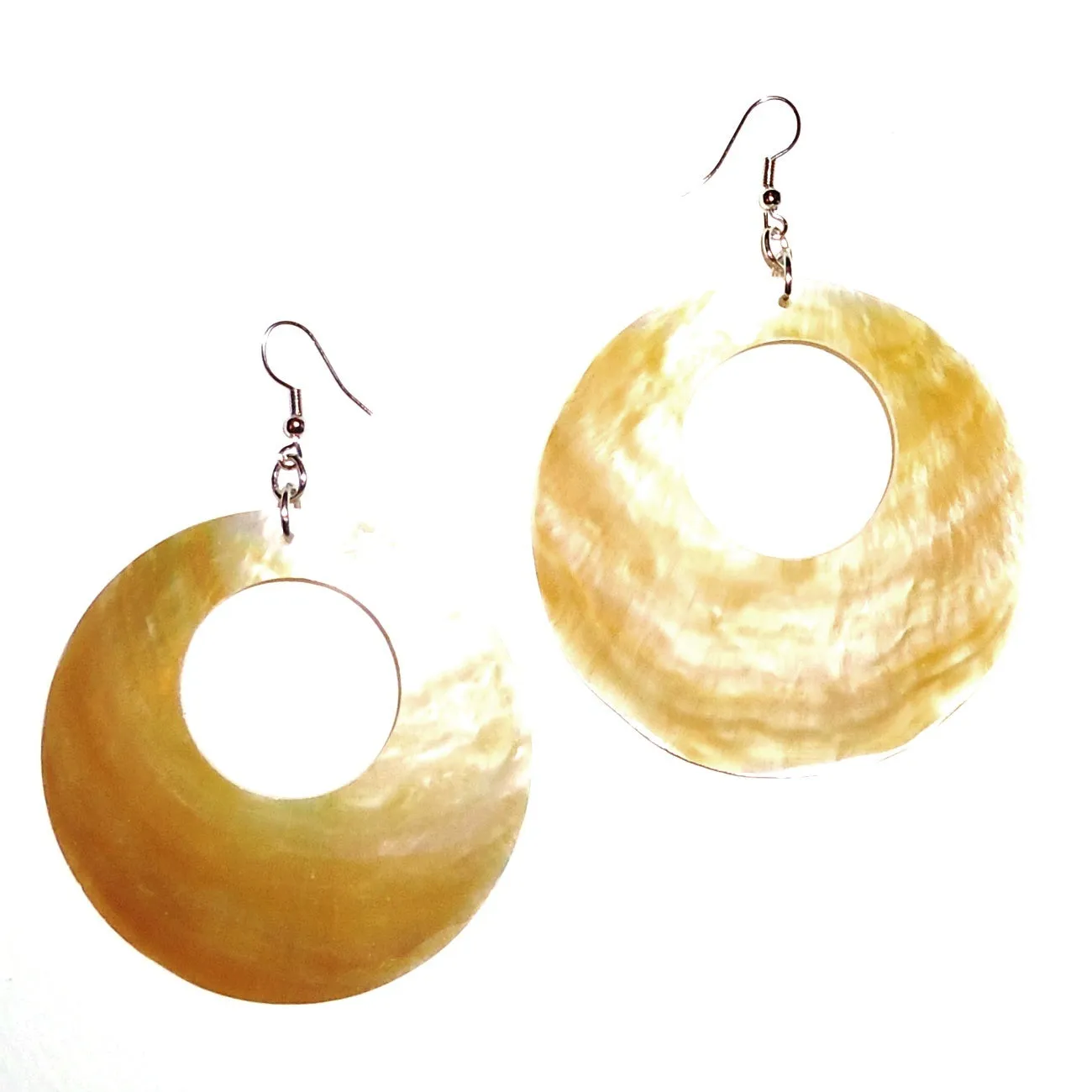 Large White Abalone Earrings