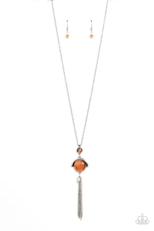 Lavishly Lucid - Orange (Cat's Eye Stone) Necklace