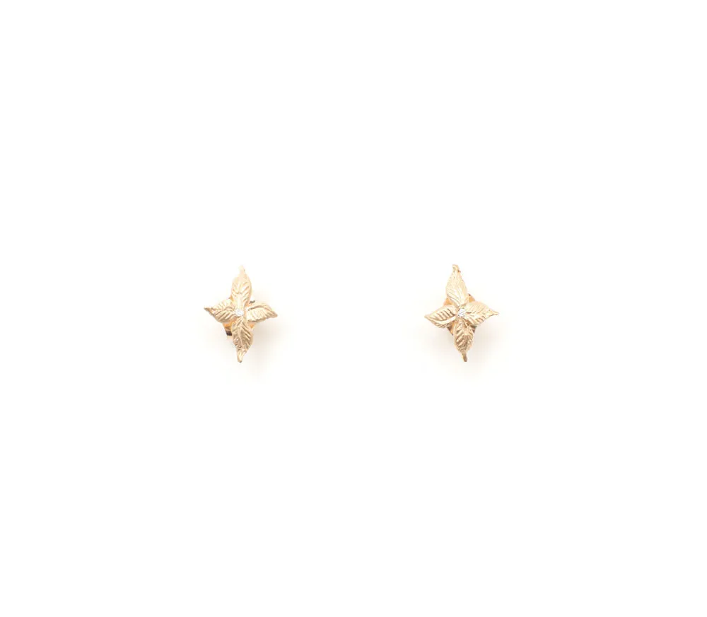 Leaf Cross Earrings
