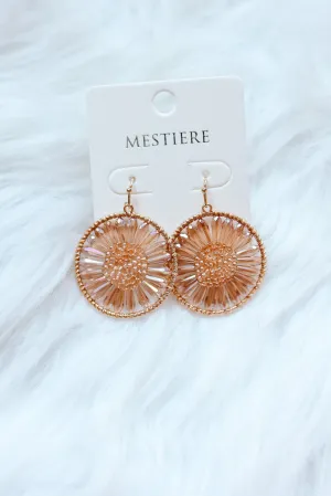 Leona Flower Disc Earrings - Gold