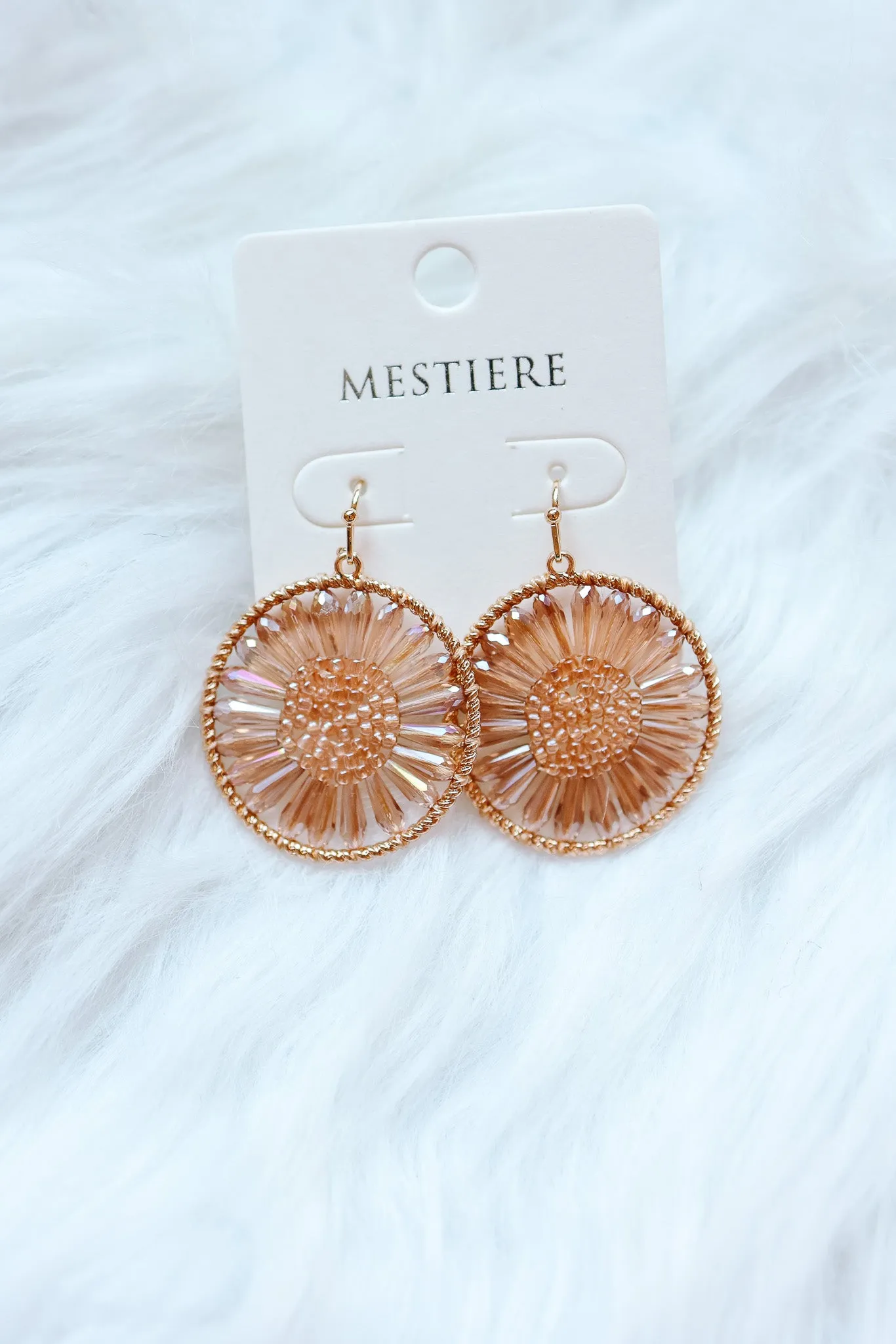 Leona Flower Disc Earrings - Gold