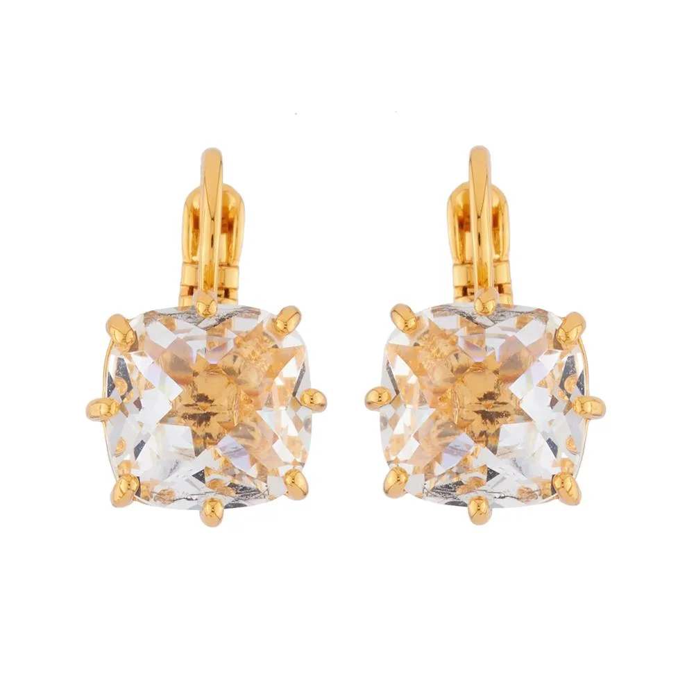 Les Nereides Square Stone La Diamantine Dormeuses Earrings