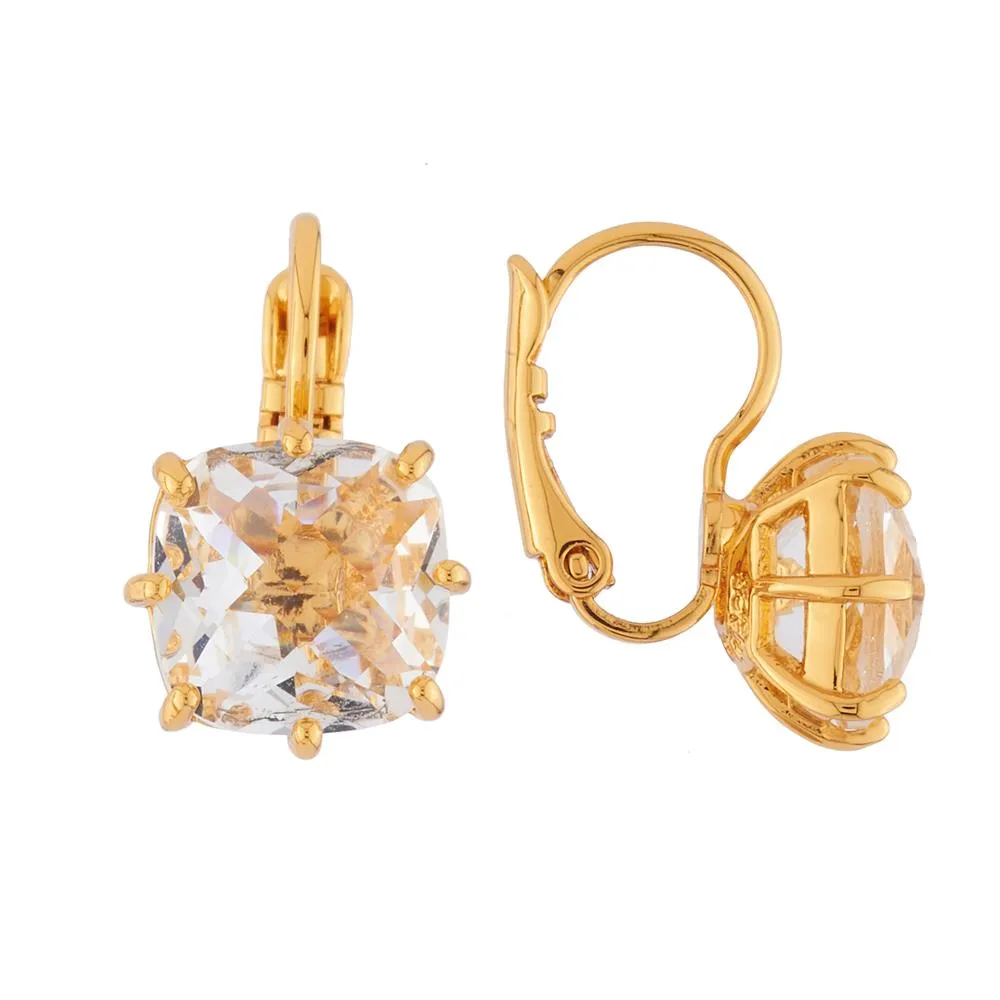 Les Nereides Square Stone La Diamantine Dormeuses Earrings