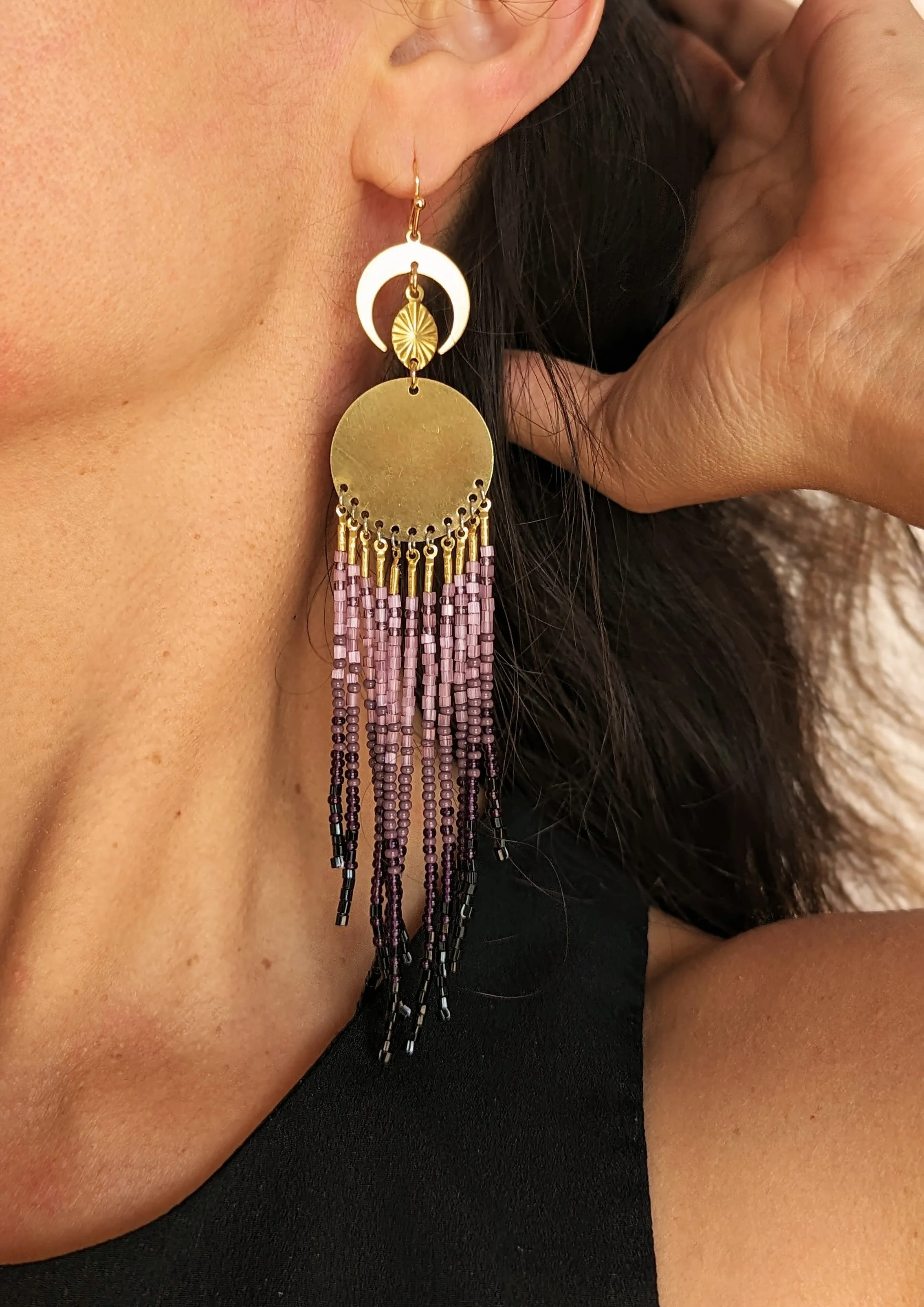Libertinaje Purple Ombre Beaded Earrings