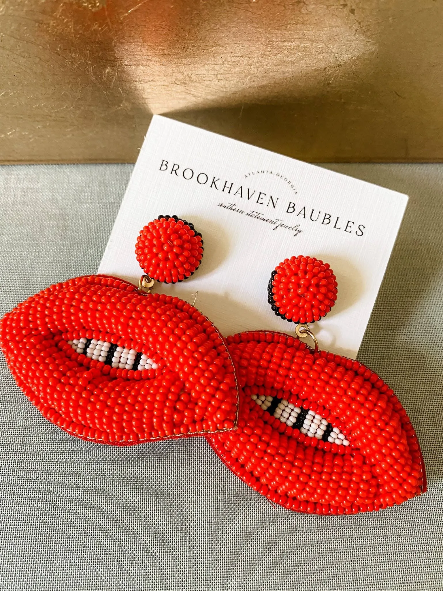 Lips Beaded Earrings- Southern Beaded Statement Fashion Earrings