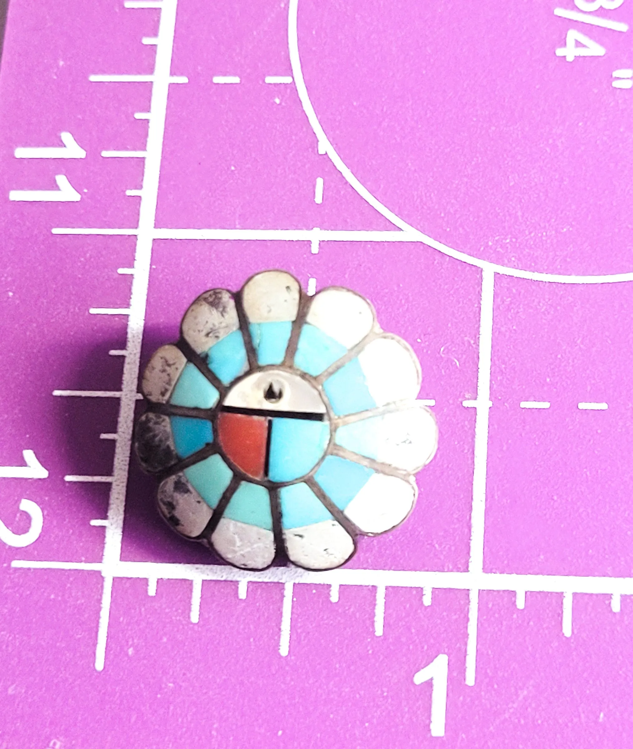 L.L. Dickson Larry and Lorinda Natie American Zuni Sterling sunface earrings 925
