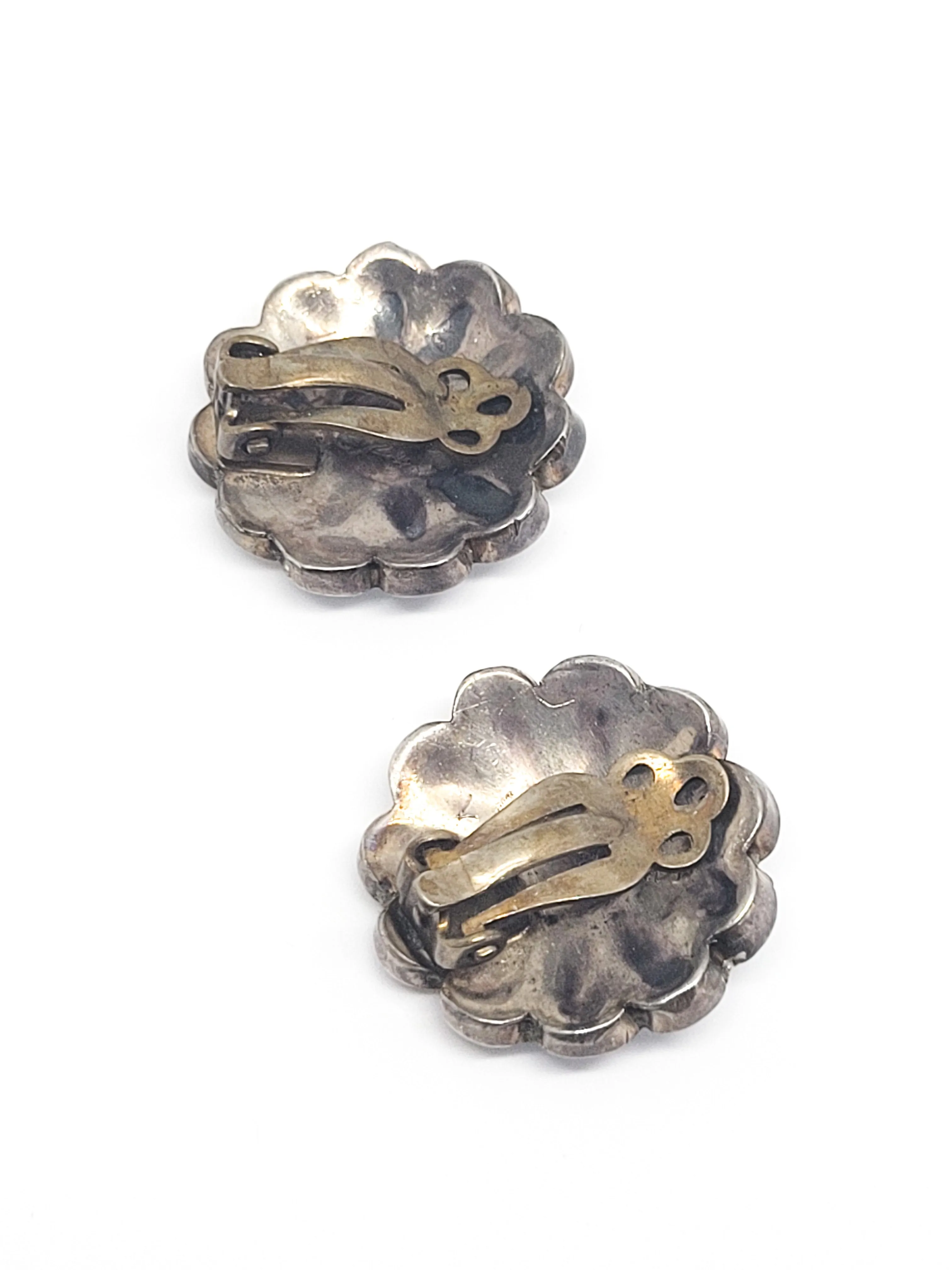 L.L. Dickson Larry and Lorinda Natie American Zuni Sterling sunface earrings 925
